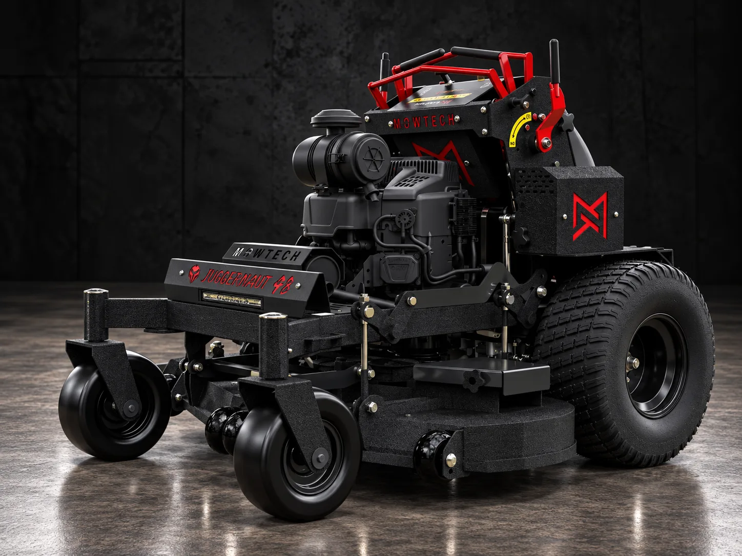 Mowtech Juggernaut 48 XL mower front three-quarter view at Cairns Mower City