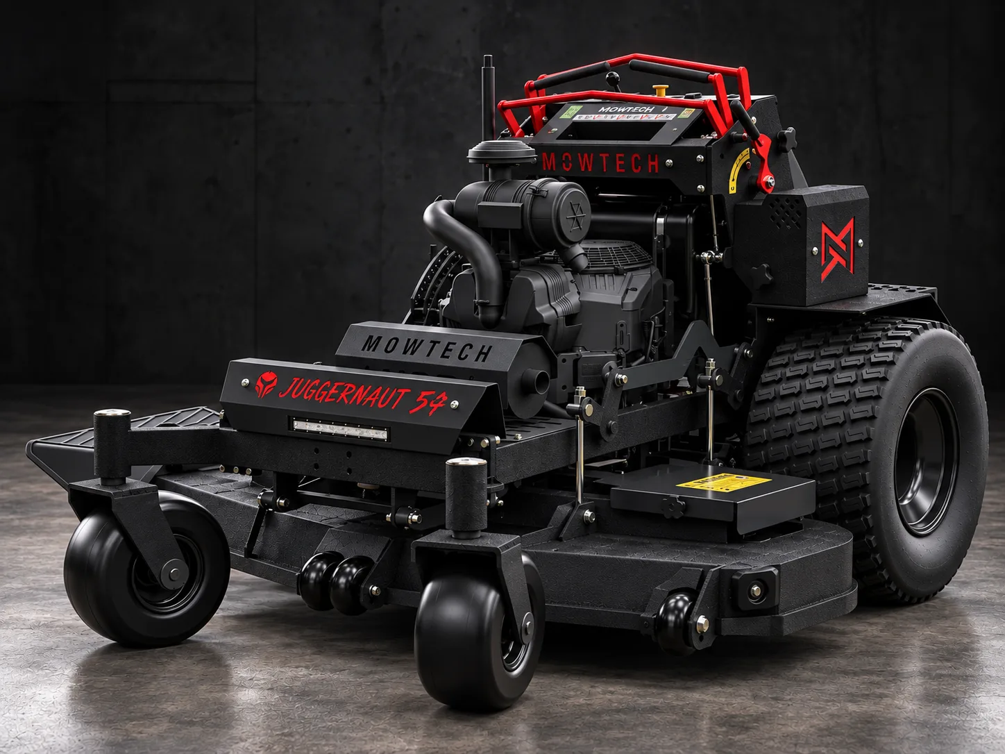 Mowtech Juggernaut 54 XL mower front three-quarter view at Cairns Mower City