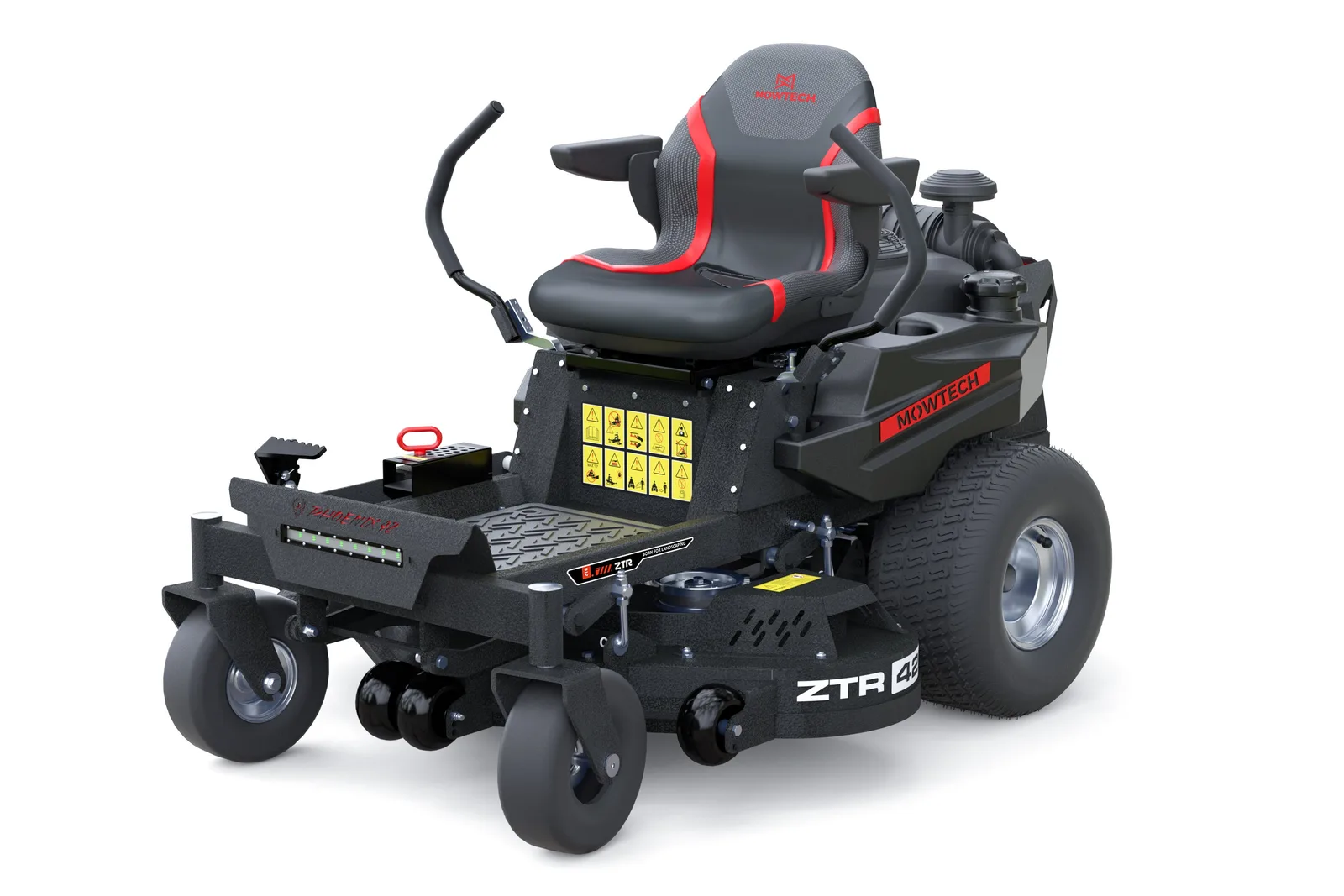 Mowtech Phoenix 42 mower front three-quarter view at Cairns Mower City