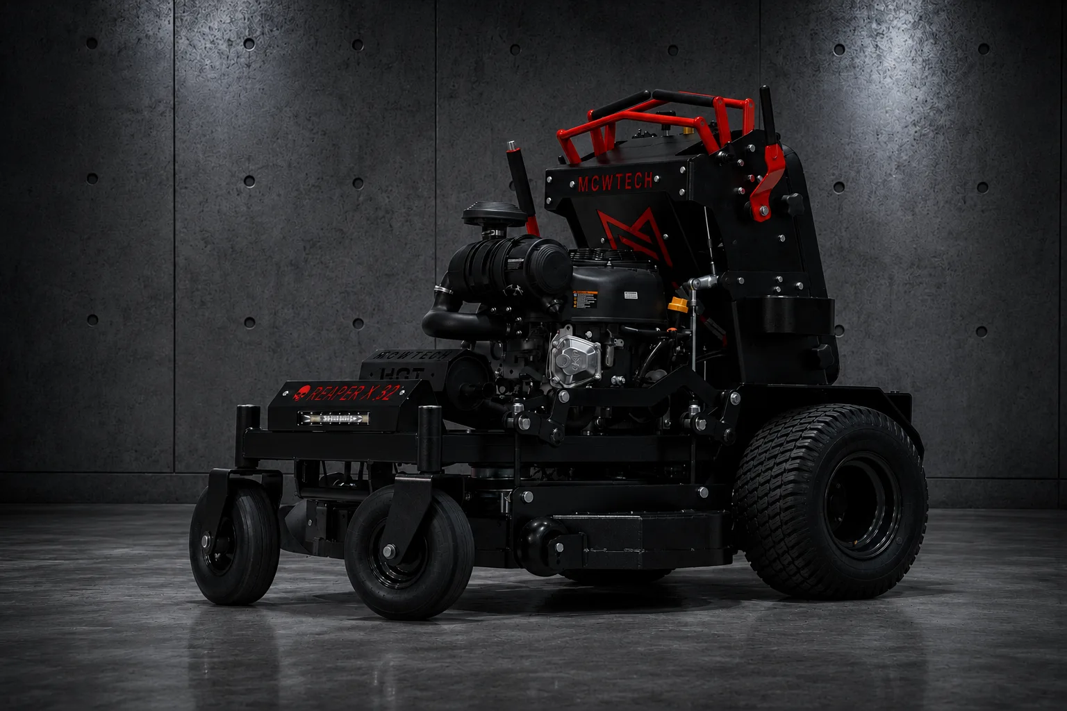 Mowtech Reaper X 32 mower front three-quarter view at Cairns Mower City