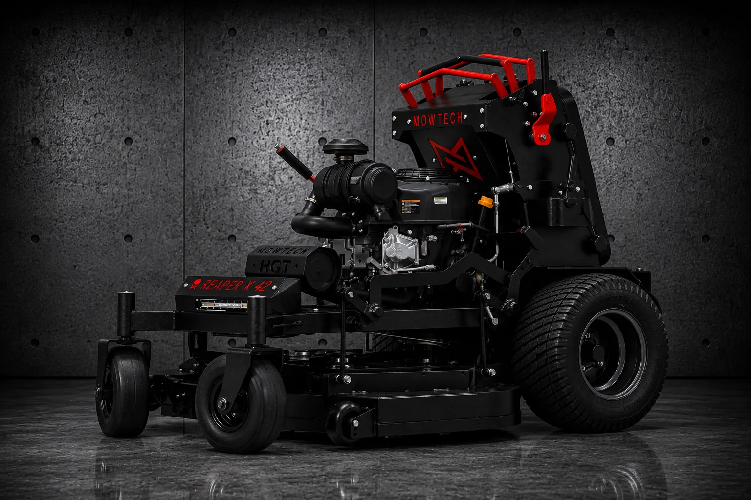 Mowtech Reaper X 42 mower front three-quarter view at Cairns Mower City